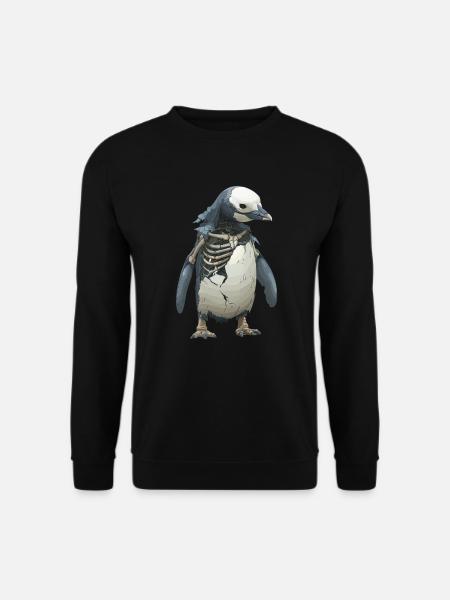 Penguin Skeleton Halloween Penguin - Unisex Sweatshirt - black