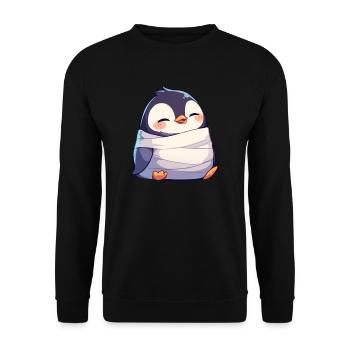 Pingouin Maman Halloween Pingouin Mignon - Sweat-shirt Unisexe - noir - Devant - Alina (178cm) & Michal (187cm)
