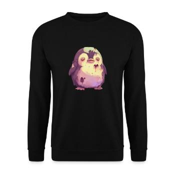 Pinguin Halloween Pinguin Niedlich - Unisex Pullover - Schwarz - Vorne - Alina (178cm) & Michal (187cm)