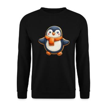 Penguin Gingerbread Christmas Penguin Cute - Unisex Sweatshirt - black - Front - Alina (178cm) & Michal (187cm)