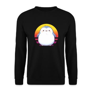 Penguin Kawaii Penguin Cute - Unisex Sweatshirt - black - Front - Alina (178cm) & Michal (187cm)