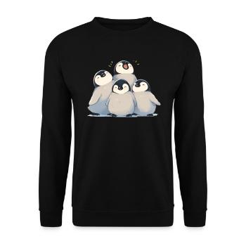 Penguin Babies Kawaii Penguin Cute - Unisex Sweatshirt - black - Front - Alina (178cm) & Michal (187cm)