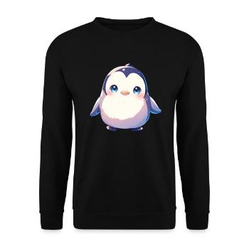Penguin Kawaii Penguin Cute - Unisex Sweatshirt - black - Front - Alina (178cm) & Michal (187cm)