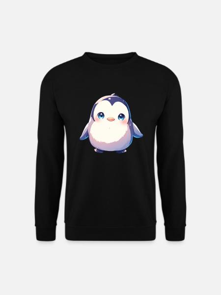 Pinguin Kawaii Pinguin Niedlich - Unisex Pullover - Schwarz