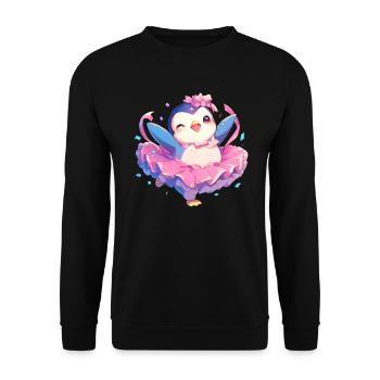 Pinguin Ballett Tänzer Kawaii Pinguin Niedlich - Unisex Pullover - Schwarz - Vorne - Alina (178cm) & Michal (187cm)
