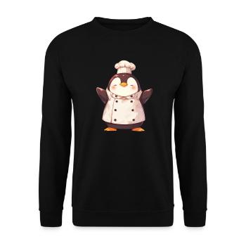 Penguin Kawaii Penguin Cute - Unisex Sweatshirt - black - Front - Alina (178cm) & Michal (187cm)