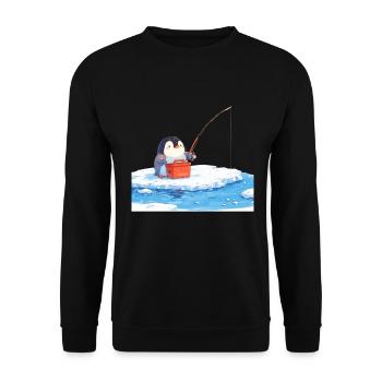 Penguin Kawaii Penguin Cute - Unisex Sweatshirt - black - Front - Alina (178cm) & Michal (187cm)