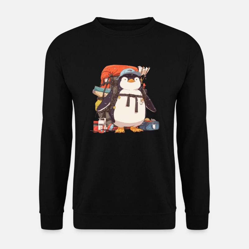 Pingouin, Voyageur, Kawaii, Pingouin, Mignon - Sweat-shirt Unisexe - noir