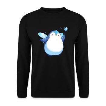 Pingouin Fée Kawaii Pingouin Mignon - Sweat-shirt Unisexe - noir - Devant - Alina (178cm) & Michal (187cm)