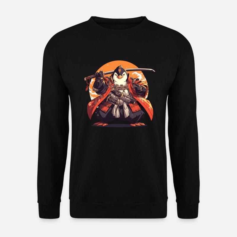Pingouin Samouraï Pingouin Japonais Mignon - Sweat-shirt Unisexe - noir