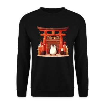 Penguin Torii Gate Japanese Penguin Cute - Unisex Sweatshirt - black - Front - Alina (178cm) & Michal (187cm)