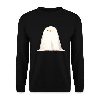 Pinguin Geist Halloween Pinguin Niedlich - Unisex Pullover - Schwarz - Vorne - Alina (178cm) & Michal (187cm)
