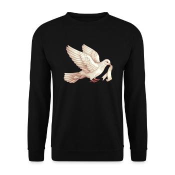 Lungenkrebs-Bewusstseinsmonat Weiße Schleife - Unisex Pullover - Schwarz - Vorne - Alina (178cm) & Michal (187cm)