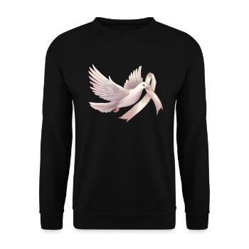 Lung Cancer Awareness Month White Ribbon - Unisex Sweatshirt - black - Front - Alina (178cm) & Michal (187cm)