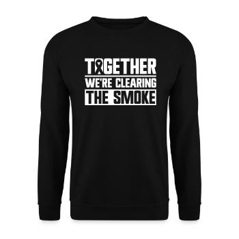 Lung Cancer Awareness Month White Ribbon - Unisex Sweatshirt - black - Front - Alina (178cm) & Michal (187cm)