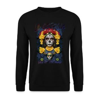 La Catarina Day of The Dead - - Unisex Sweatshirt - black - Front - Alina (178cm) & Michal (187cm)