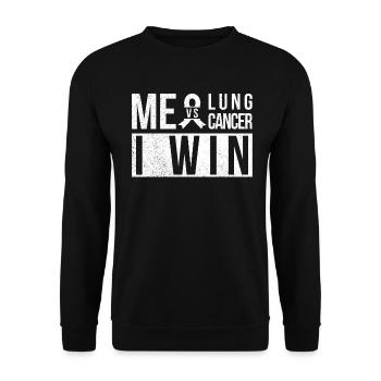 Lung Cancer Awareness Month White Ribbon - Unisex Sweatshirt - black - Front - Alina (178cm) & Michal (187cm)