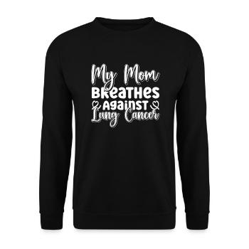 Lung Cancer Awareness Month White Ribbon - Unisex Sweatshirt - black - Front - Alina (178cm) & Michal (187cm)