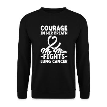 Lung Cancer Awareness Month White Ribbon - Unisex Sweatshirt - black - Front - Alina (178cm) & Michal (187cm)