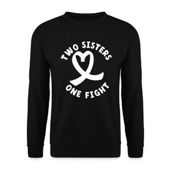 Lungenkrebs-Bewusstseinsmonat Weiße Schleife - Unisex Pullover - Schwarz - Vorne - Alina (178cm) & Michal (187cm)