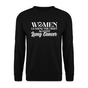 Lungenkrebs-Bewusstseinsmonat Weiße Schleife - Unisex Pullover - Schwarz - Vorne - Alina (178cm) & Michal (187cm)