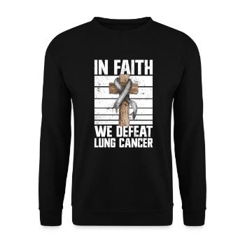 Ruban blanc du Mois de la sensibilisation au cancer du poumon - Sweat-shirt Unisexe - noir - Devant - Alina (178cm) & Michal (187cm)