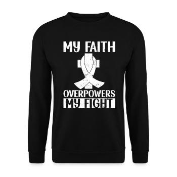 Lungenkrebs-Bewusstseinsmonat Weiße Schleife - Unisex Pullover - Schwarz - Vorne - Alina (178cm) & Michal (187cm)