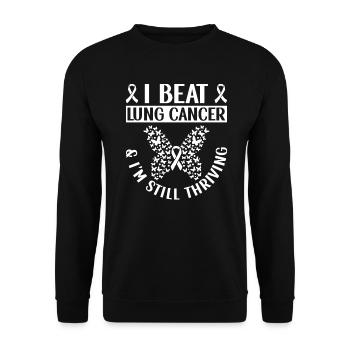 Cancer du poumon Sensibilisation gratuite au cancer du poumon - Sweat-shirt Unisexe - noir - Devant - Alina (178cm) & Michal (187cm)