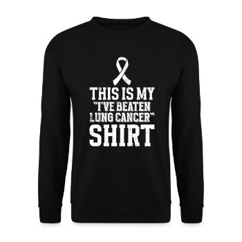 Cancer du poumon Sensibilisation gratuite au cancer du poumon - Sweat-shirt Unisexe - noir - Devant - Alina (178cm) & Michal (187cm)