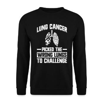 Lung Cancer Free Lung Cancer Awareness - Unisex Sweatshirt - black - Front - Alina (178cm) & Michal (187cm)