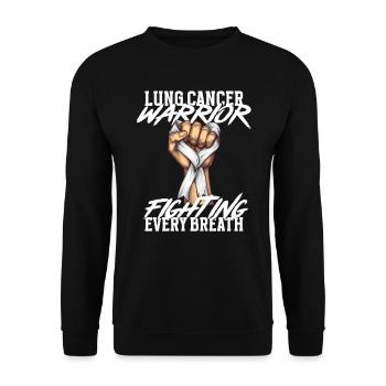 Lung Cancer Warrior Lung Cancer Awareness - Unisex Sweatshirt - black - Front - Alina (178cm) & Michal (187cm)