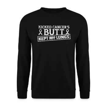 Cancer du poumon Sensibilisation gratuite au cancer du poumon - Sweat-shirt Unisexe - noir - Devant - Alina (178cm) & Michal (187cm)