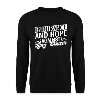 Lung Cancer Warrior Lung Cancer Awareness - Unisex Sweatshirt - black - Front - Alina (178cm) & Michal (187cm)