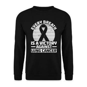 Lung Cancer Warrior Lung Cancer Awareness - Unisex Sweatshirt - black - Front - Alina (178cm) & Michal (187cm)