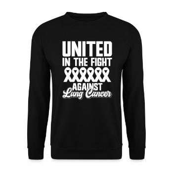 Lung Cancer Warrior Lung Cancer Awareness - Unisex Sweatshirt - black - Front - Alina (178cm) & Michal (187cm)
