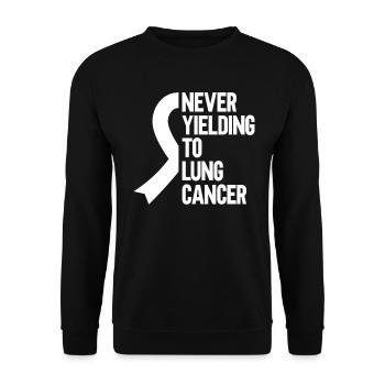 Lung Cancer Warrior Lung Cancer Awareness - Unisex Sweatshirt - black - Front - Alina (178cm) & Michal (187cm)