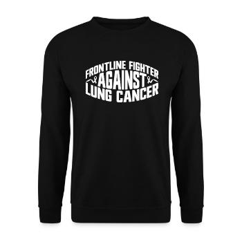 Lung Cancer Warrior Lung Cancer Awareness - Unisex Sweatshirt - black - Front - Alina (178cm) & Michal (187cm)