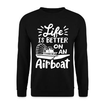 La vie est meilleure sur un hydroglisseur amoureux de l’eau de mer - Sweat-shirt Unisexe - noir - Devant - Alina (178cm) & Michal (187cm)