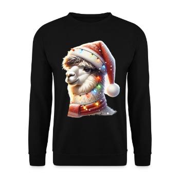 Lama - Unisex Sweatshirt - black - Front - Alina (178cm) & Michal (187cm)