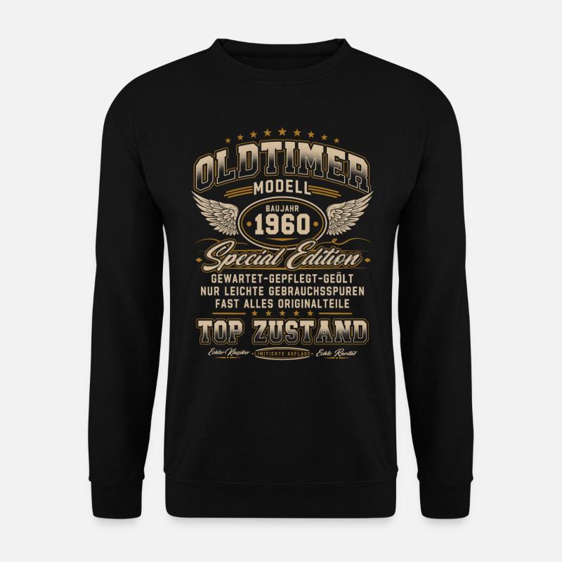 Oldtimer Baujahr 1960 Jahrgang Geburtstag Geschenk - Unisex Pullover - Schwarz
