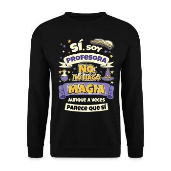 Ich bin Lehrer, ich zaubere nicht - Unisex Pullover - Schwarz - Vorne - Alina (178cm) & Michal (187cm)