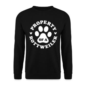 Eigentum eines Rottweilers - Unisex Pullover - Schwarz - Vorne - Alina (178cm) & Michal (187cm)