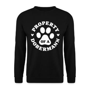 Property of a Dobermann - Unisex Sweatshirt - black - Front - Alina (178cm) & Michal (187cm)