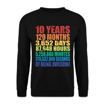 Cadeau d'anniversaire pour les garçons et les filles de 10 ans - Sweat-shirt Unisexe - noir - Devant - Alina (178cm) & Michal (187cm)