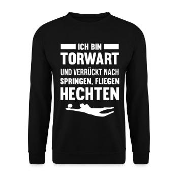 Torwart oder Torhüter - Unisex Pullover - Schwarz - Vorne - Alina (178cm) & Michal (187cm)