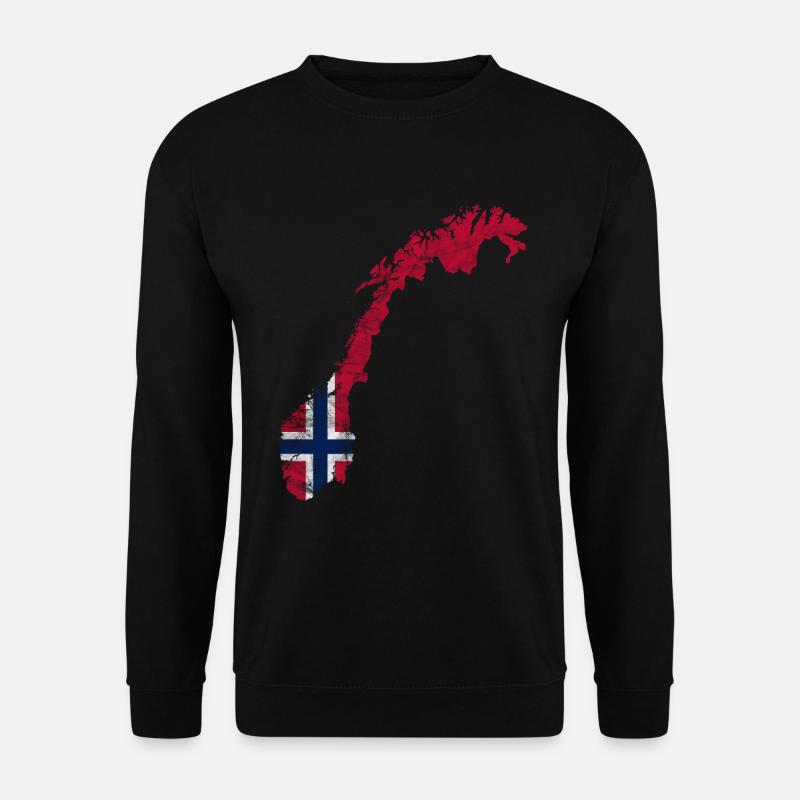 Norwegen Norwegische Flagge Umriss Skandinavien - Unisex Pullover - Schwarz