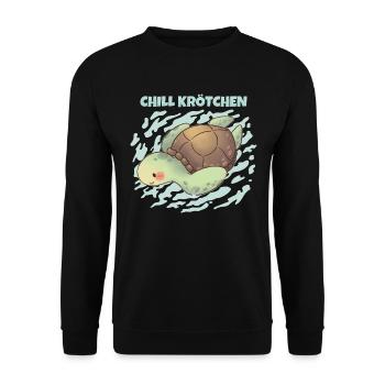 Chill Toad Turtle Chill Turtle Relax - Sweat-shirt Unisexe - noir - Devant - Alina (178cm) & Michal (187cm)
