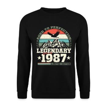Legendary 1987 Vintage born Birthday Gift - Unisex Sweatshirt - black - Front - Alina (178cm) & Michal (187cm)
