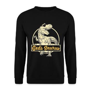 Gedi Saurus Wöd Gedi Patenonkel Österreich - Unisex Pullover - Schwarz - Vorne - Alina (178cm) & Michal (187cm)