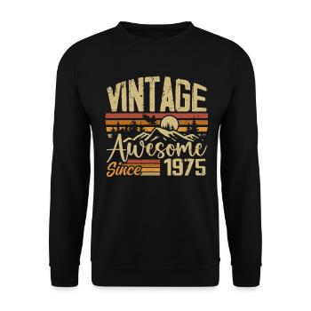 Vintage 1975 Retro 1975 Birthday Gift - Unisex Sweatshirt - black - Front - Alina (178cm) & Michal (187cm)